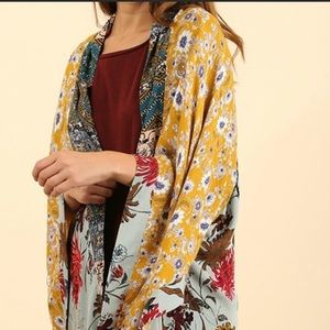 UMGEE Sage Kimono Boho Flower Child NWT